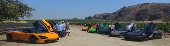 Group of McLaren Cars at Wrath Wines